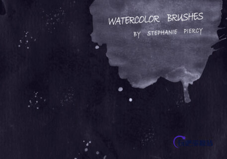 一套高清水彩、油墨浸染PS笔刷素材-玩吧资源站