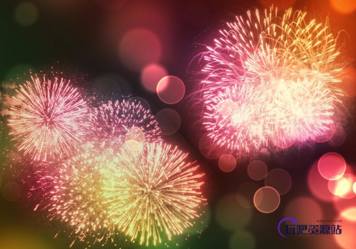 10种高清烟花爆竹燃放效果PS笔刷下载
