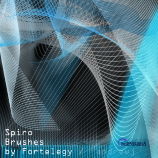 变化叠加的曲线、平行曲线纹理PS笔刷下载-玩吧资源站