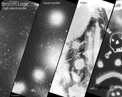 油漆斑点、斑纹、水墨液体滴溅效果PS笔刷下载-玩吧资源站