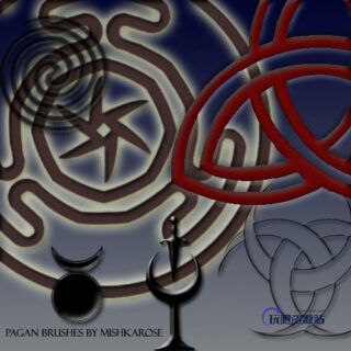 邪恶宗教纹饰、邪教徽章PS笔刷素材-玩吧资源站