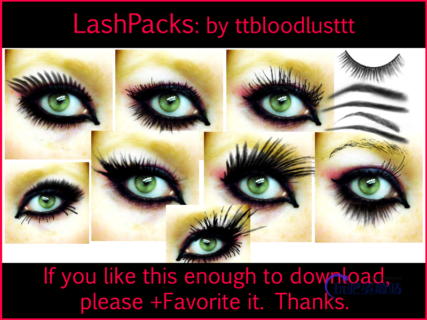 非主流时尚睫毛、眉毛PS笔刷下载-玩吧资源站