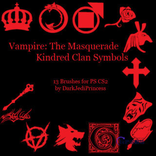 中东特色皇冠、玫瑰、权杖、十字、鬼脸、镜子、浪头等PS笔刷下载-玩吧资源站