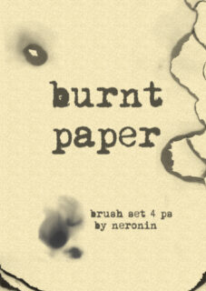 纸张燃烧过后的纹理、灼烧痕迹PS笔刷素材-玩吧资源站