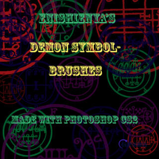 恶魔符号图案、魔鬼印记PS笔刷素材-玩吧资源站
