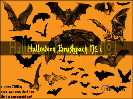 万圣节蝙蝠、魔鬼蝙蝠图案PS蝙蝠吸血鬼-玩吧资源站