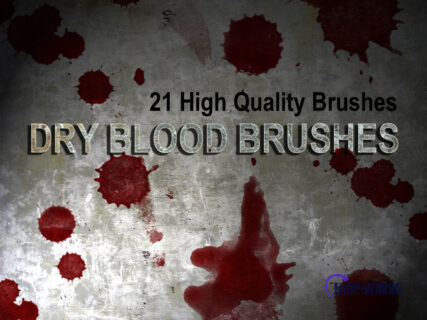 21种高清血迹、血液滴溅效果、流血图案PS笔刷素材-玩吧资源站