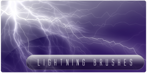 模拟闪电光束、雷电光线PS笔刷下载-玩吧资源站