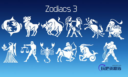 12星座式徽章印记图案PS符号笔刷