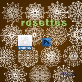 漂亮的镜像线条花纹图案Photoshop自定义形状素材.csh下载-玩吧资源站