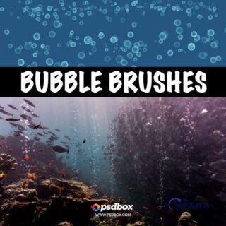 半透明小球、气泡纹理图案PS水中泡泡笔刷-玩吧资源站