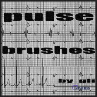 心电图波动背景图案PS笔刷素材-玩吧资源站