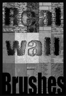 砖墙纹理、墙面纹理、水泥墙表面PS笔刷素材-玩吧资源站