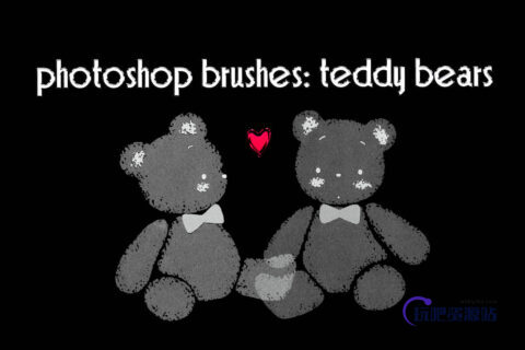 可爱卡通布偶熊图像PS笔刷下载-玩吧资源站