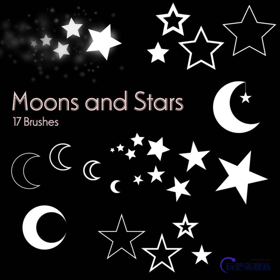 星星、月亮图像PS笔刷素材