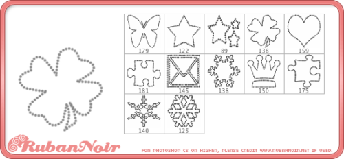 点状可爱图形装饰PS笔刷素材-玩吧资源站