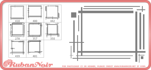 时尚简介的线条边框PS笔刷素材-玩吧资源站