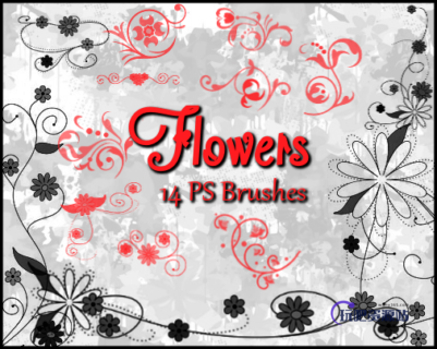 14种漂亮的手绘植物艺术印花图案笔刷下载-玩吧资源站