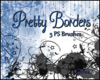 漂亮的边框饰品装饰图案PS美图笔刷素材-玩吧资源站