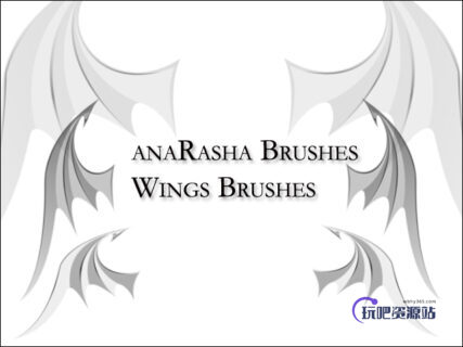 恶魔翅膀、魔鬼翅膀图形PS翅膀笔刷-玩吧资源站