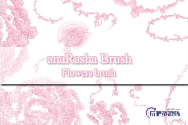 鲜花花圈图形装饰PS笔刷素材