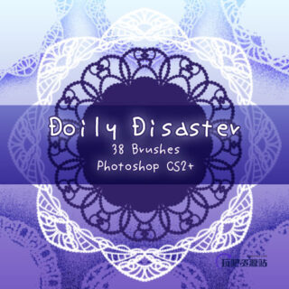 38种欧式风格的花纹、蕾丝印花PS笔刷素材-玩吧资源站