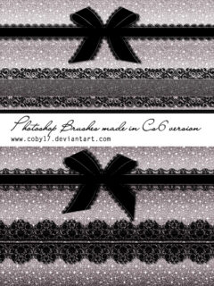 蕾丝花边式丝带、蕾丝蝴蝶结带PS笔刷下载-玩吧资源站