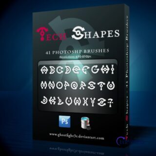 外星科技奇异符号PS笔刷素材下载-玩吧资源站