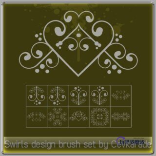 漂亮小清新印花图案PS笔刷素材-玩吧资源站