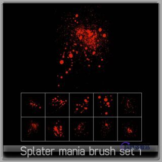 喷漆效果、液体滴溅效果PS笔刷素材-玩吧资源站