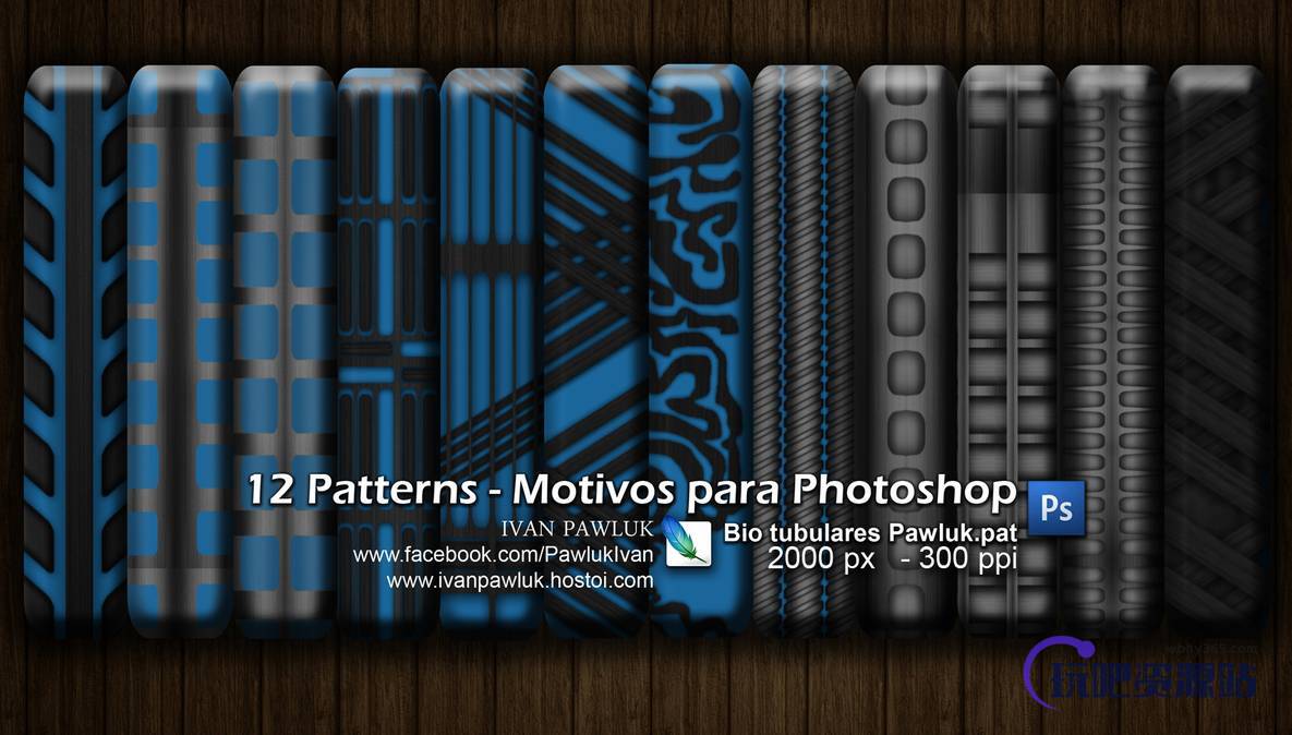 12种简单的怪异图案背景Photoshop填充图案底纹素材 Patterns 下载