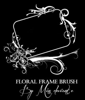 复古式花纹艺术边框、相框图案PS笔刷素材下载-玩吧资源站