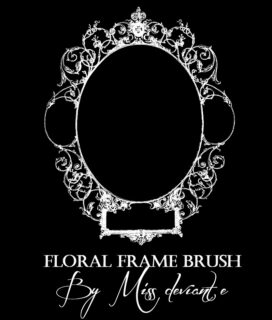 金属式艺术花纹边框圈PS笔刷素材下载-玩吧资源站