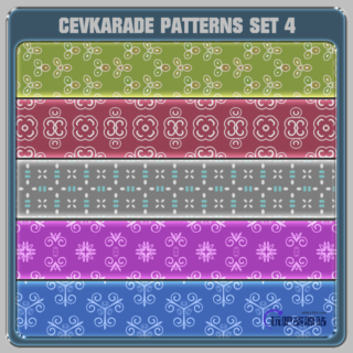 4组经典小清新印花图案PS背景填充素材-玩吧资源站