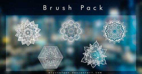 精美的手工绘制风格印花图案PS笔刷下载-玩吧资源站