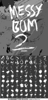 高清油漆、水墨液体滴溅、水墨英文字母效果PS笔刷素材下载（版本1.0）-玩吧资源站