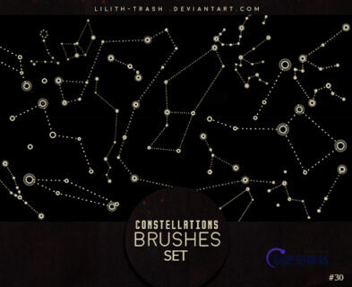 星空星图、星座图背景PS笔刷下载-玩吧资源站