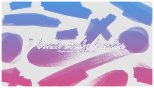 7种画笔刷子、毛刷涂抹痕迹Photoshop笔刷下载-玩吧资源站
