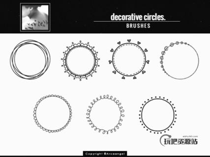 可爱涂鸦花环Photoshop美图笔刷-玩吧资源站