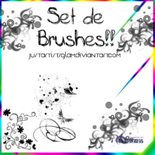 优美艺术花纹图案PS笔刷素材下载-玩吧资源站