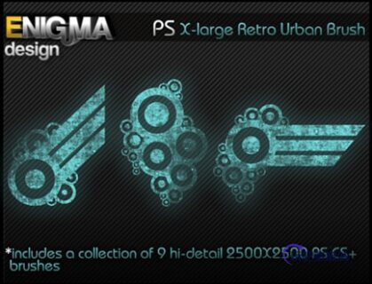 废土风格的同心圆科技元素Photoshop装饰笔刷-玩吧资源站