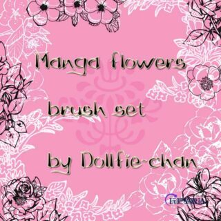 漂亮鲜花花朵印花、小花朵图案PS笔刷素材-玩吧资源站