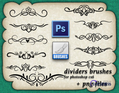 漂亮手绘艺术线条欧式印花图案PS笔刷下载-玩吧资源站