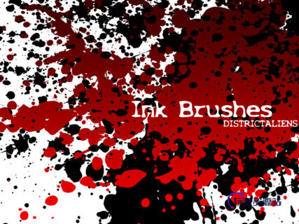 油漆、血迹、液体斑点滴溅纹理效果PS笔刷素材下载-玩吧资源站