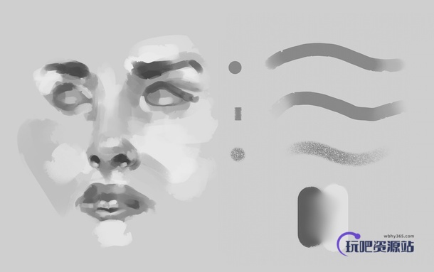 CG油画笔触PS笔刷素材