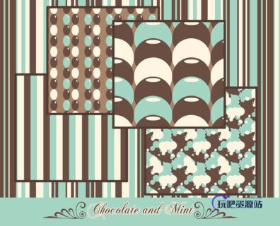 活力复古式背景填充素材PS笔刷素材-玩吧资源站