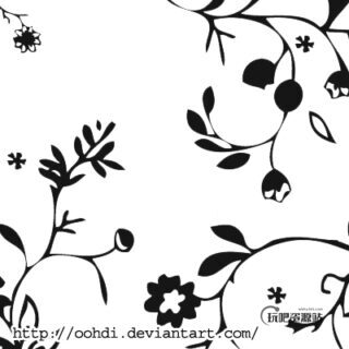 剪纸式植物花纹PS印花笔刷-玩吧资源站