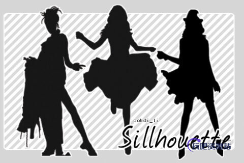 跳舞女郎PS人像剪影笔刷-玩吧资源站