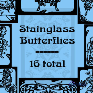 16种蝴蝶印花花纹PS笔刷素材-玩吧资源站