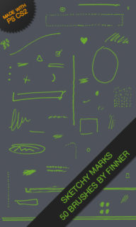 可爱手绘笔迹图形Photoshop涂鸦笔刷素材-玩吧资源站